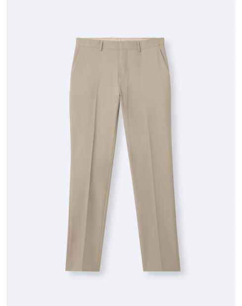 Pantalon de costume bistretch beige doux