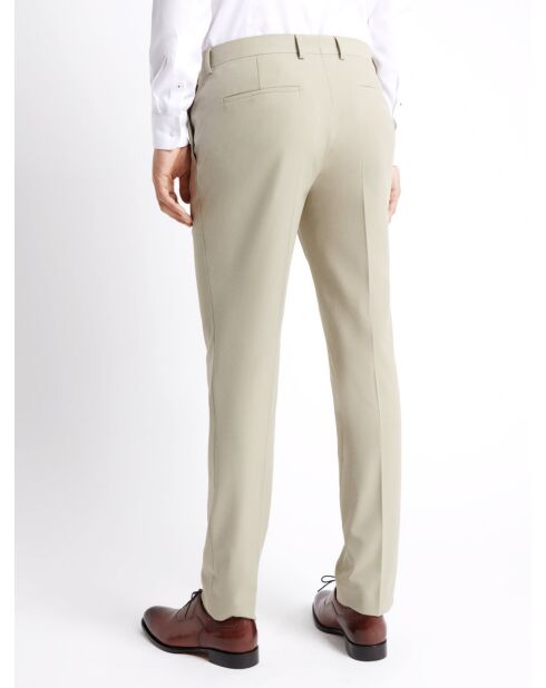 Pantalon de costume bistretch beige doux