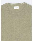 Pull col rond en 100% Coton bio vert amande