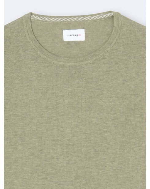 Pull col rond en 100% Coton bio vert amande
