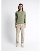 Pull col rond en 100% Coton bio vert amande