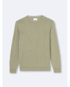 Pull col rond en 100% Coton bio vert amande