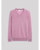 Pull col V 100% Laine mérinos bois de rose