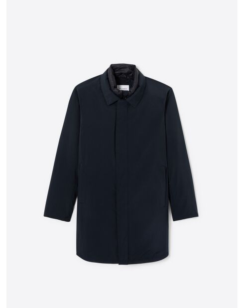 Parka col chemise 2 en 1 bleu marine