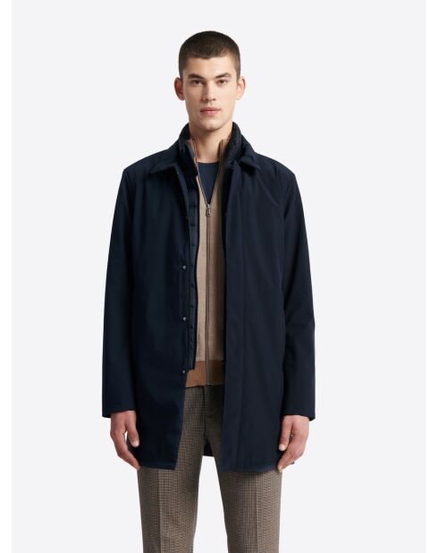 Parka col chemise 2 en 1 bleu marine
