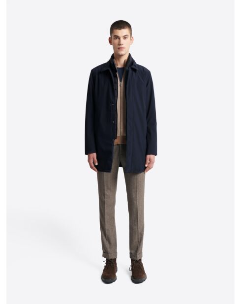 Parka col chemise 2 en 1 bleu marine