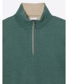 Pull col montant en Coton & Cachemire vert mer