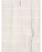 Pantalon de costume regular 100% Lin grège