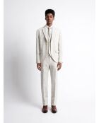 Pantalon de costume regular 100% Lin grège