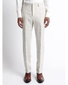 Pantalon de costume regular 100% Lin grège