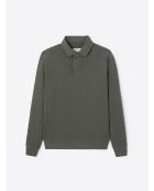 Polo manches longues en coton kaki cosy