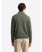 Polo manches longues en coton kaki cosy