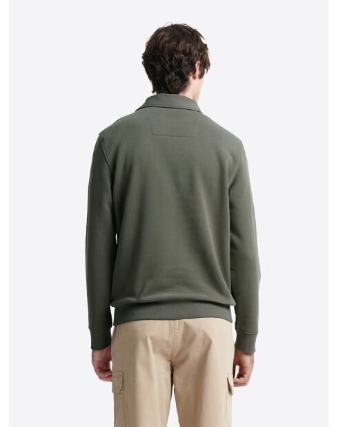 Polo manches longues en coton kaki cosy