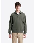 Polo manches longues en coton kaki cosy