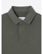 Polo manches longues en coton kaki cosy