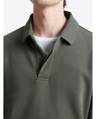 Polo manches longues en coton kaki cosy