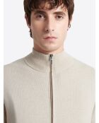Gilet col montant en Coton & Cachemire ivoire