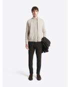 Gilet col montant en Coton & Cachemire ivoire