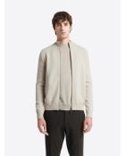 Gilet col montant en Coton & Cachemire ivoire