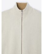 Gilet col montant en Coton & Cachemire ivoire