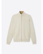 Gilet col montant en Coton & Cachemire ivoire