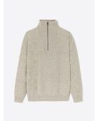 Pull col camionneur en Laine & Coton grège