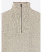 Pull col camionneur en Laine & Coton grège