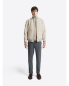 Pull col camionneur en Laine & Coton grège