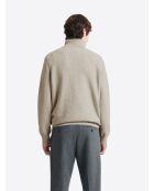 Pull col camionneur en Laine & Coton grège