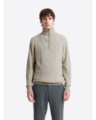 Pull col camionneur en Laine & Coton grège