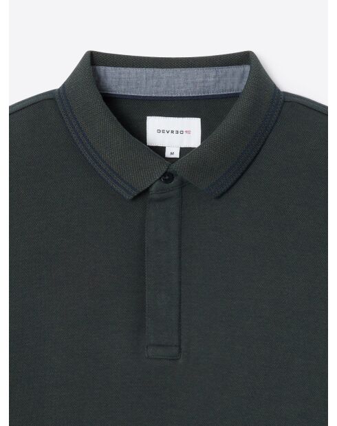 Polo manches longues 100% Coton vert profond