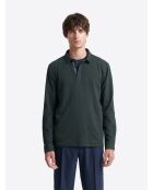 Polo manches longues 100% Coton vert profond