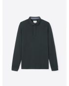 Polo manches longues 100% Coton vert profond
