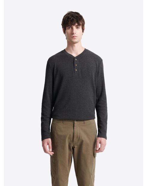 T-shirt manches longues anthracite chiné