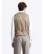 Gilet de costume regular en tweed chiné taupe