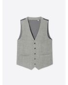 Gilet de costume chiné en Laine mélangée gris souris