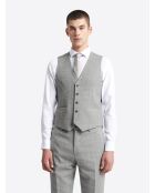 Gilet de costume chiné en Laine mélangée gris souris