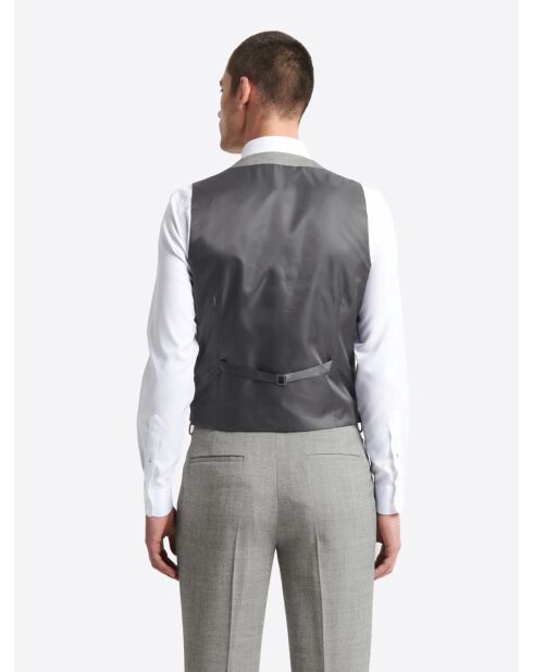 Gilet de costume chiné en Laine mélangée gris souris