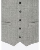 Gilet de costume chiné en Laine mélangée gris souris
