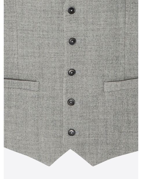 Gilet de costume chiné en Laine mélangée gris souris