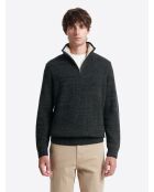 Pull à col cheminée en Laine d'agneau mélangée kaki cosy