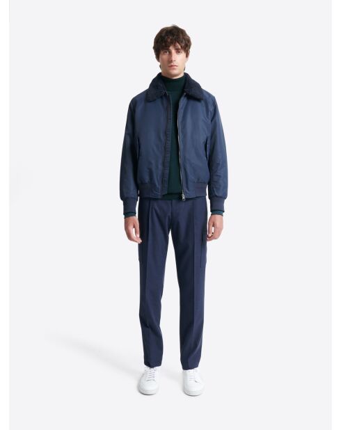 Pull à col roulé 100% Laine mérinos bleu outremer