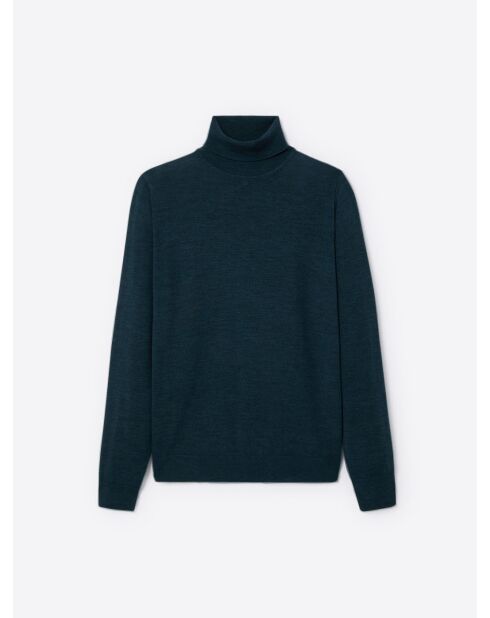 Pull à col roulé 100% Laine mérinos bleu outremer
