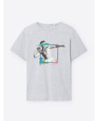 T-shirt col rond capsule Double Jeux gris chiné moyen