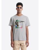 T-shirt col rond capsule Double Jeux gris chiné moyen