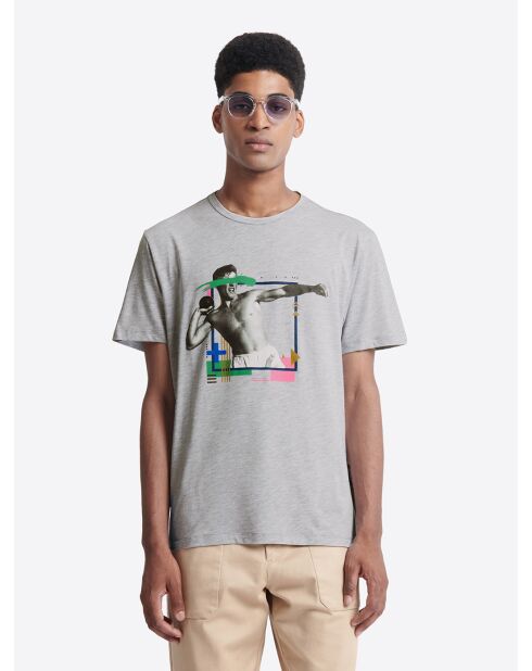 T-shirt col rond capsule Double Jeux gris chiné moyen