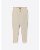 Pantalon homewear en Coton & Lin mastic