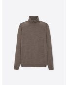 Pull à col roulé 100% Laine mérinos marronnier