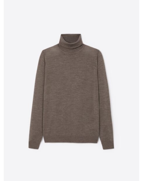 Pull à col roulé 100% Laine mérinos marronnier