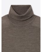 Pull à col roulé 100% Laine mérinos marronnier